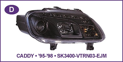 Devil Eye farovi VOLKSWAGEN CADDY Hrom,crni 03-06
